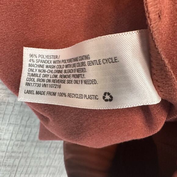 Ava & Viv Faux Leather Orange Pant Women X(14W) Pull On Tapered Ankle Poly Blend - Picture 6 of 8